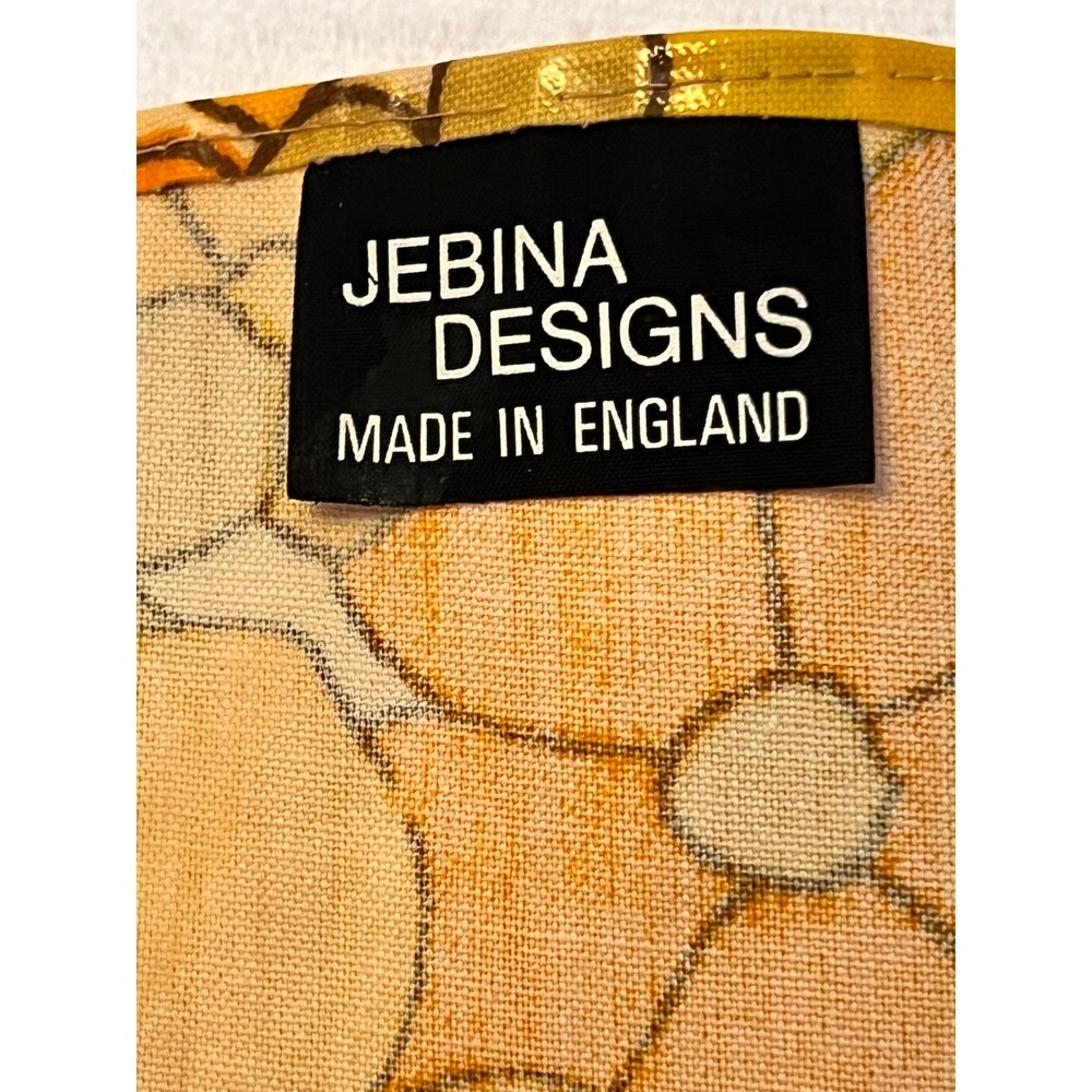 Vintage Jebina Designs Apron Orange Yellow Floral Oilcloth PVC Made in England - Picture 7 of 11